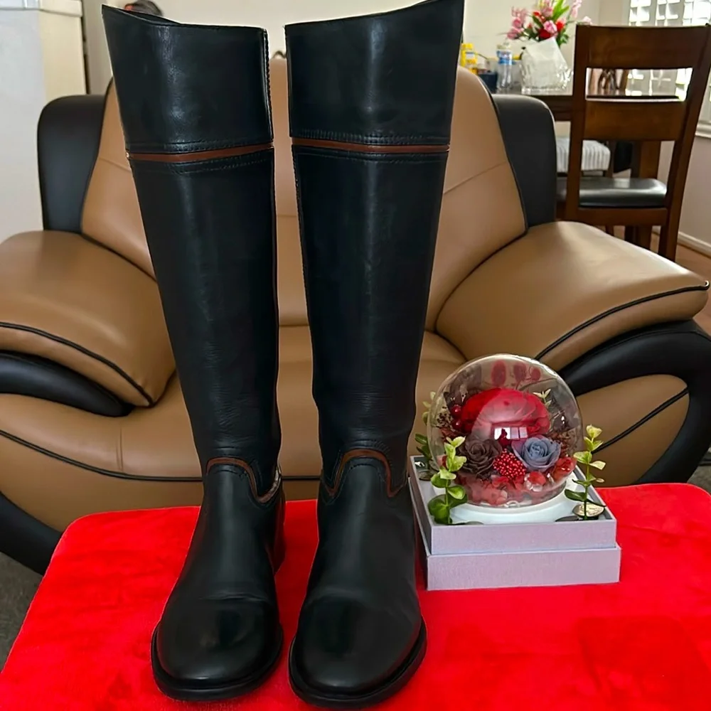 TORY BURCH OVER THE KNEE ZIP UP BOOTS